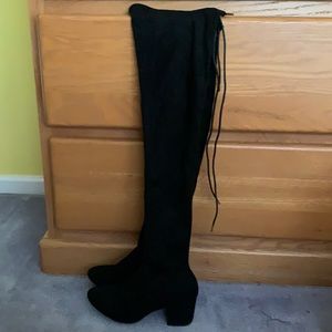 Knee high black boots